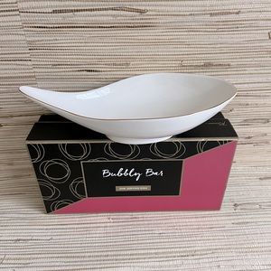 NIB Rosanna Bubbly Bar Genie Lamp Organic Shape Serving Bowl Dish White Gold